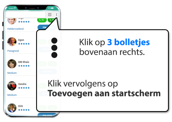 android: Mediums-amsterdam.nl instellen als app op Mobiel