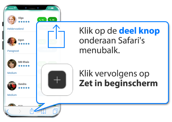 iphone en ipad: Mediums-amsterdam.nl als app instellen op Mobiel